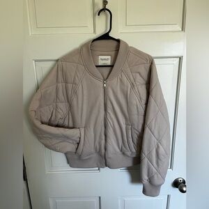 Abercrombie & Fitch Tan Quilted Bomber Jacket